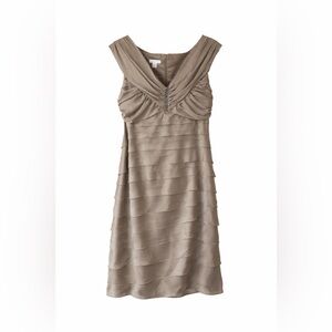 Elegant Taupe Sleeveless Dress